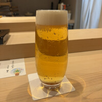 北新地 鮨 聚楽 - 生ビール✨