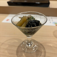 北新地 鮨 聚楽 - 小松菜と茄子の煮浸し
