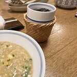 ふぐ 牧野 - 蟹大根鍋の雑炊。ラーメンも選べますが、お腹いっぱいで雑炊のみ。