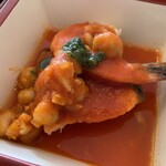 キッチン レモン - Aランチ エビとサーモンのトマトバジル風