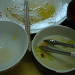 味処 つくし - 漬物まで完食です！（笑）