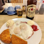 スタンド 浅草2丁目食堂 - ビールセット（大）