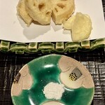 玉笑 - 天ぷら（蓮根、百合根）