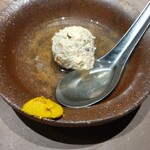 二毛作＆ - コリコリ鶏つくね。シソがいいアクセント。出汁にも味が出て美味しかった！