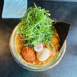 RAMEN HITONI YASASHIKU - 【葱辛魚（中辛）sv味付玉子×ｺﾂｺﾂ変更】