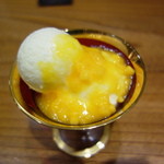銀座おかもと - ヨーグルトシャーベット　マンゴーとレモン汁がけ