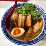 荒野のラーメン - 味玉醤油ラーメン+ネギ_¥900+¥100