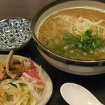 すっぽん処　下田家 - 特製すっぽんラーメン１１００円　すっぽんの唐揚げは別皿にして頂きました。