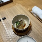 日本料理 e. - 妻さんのお造りの代わり　あん肝・芹・大根の炊き物