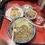 空港ラーメン 天鳳 - 料理写真:タンメン(麺少なめの替わりに白髪ねぎ追加)、半チャーハン、ミニチャーシュー丼、杏仁豆腐
