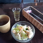 パスタのセットスープ＆サラダ＆ミニジュース