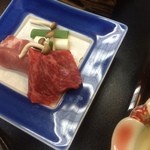湯守田中屋 - 焼き物の牛肉と豚肉