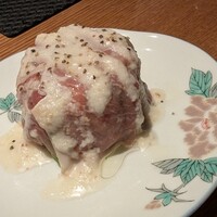 焼鳥  吉祥 - 旬菜の生ハム包み