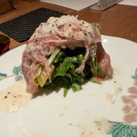 焼鳥  吉祥 - 旬菜の生ハム包み