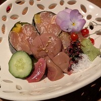 焼鳥  吉祥 - 地鶏刺し身盛り合わせ