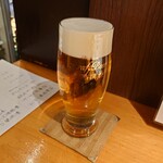 食と和酒の店 暁 - へ〜、生中  ¥200　お客様還元祭だそうな♪