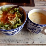 282452963 - サラダ＆クラムチャウダー