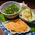 青華こばやし - 26年6月　雲丹、鱧卵、蝦蛄