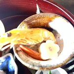 国登録文化財 二木屋 - 前菜　海老芝煮と梅百合根