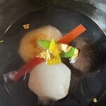 国登録文化財 二木屋 - 葛粉でトロミのついた「吉野仕立て」、金箔入り