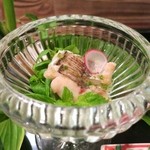 北新地 弧柳 - 季節のおまかせコース(12000円)・魚庭_魳 おくらの土佐酢餡