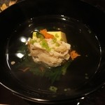 北新地 弧柳 - 季節のおまかせコース(12000円)・煮物椀_のど黒 毛蟹 玉子豆腐 臭橙