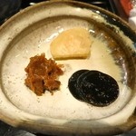 北新地 弧柳 - 季節のおまかせコース(12000円)・留椀_田辺大根の自家製沢庵と鯛味噌添え