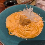 食堂TOMIDORI36 - ウニのクリームパスタ！　上質のウニなのに生クリーム多めでそれが良き