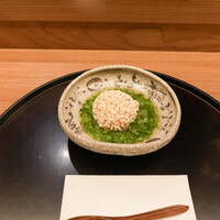 日本料理 太月 - 百合根まんじゅうのあられ揚げ、京都菜の花のあんかけ