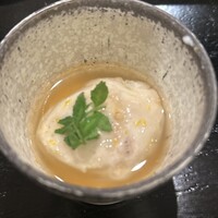 島津 - 茶碗蒸し　蜆出汁　焼き河豚白子　お餅