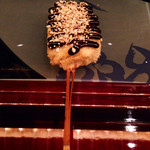 串揚げはやし - 田楽。中に魚卵が仕込んであって、プチプチする食感が初感覚。透明感のある芸術品。