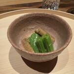 温石 - お口直し　牛蒡とスナップエンドウの胡麻酢和え