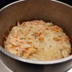 TJK箱根の森 - 蟹の釜めし(炊く前)