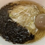 中華そば うめ川 - 中華そば（朝ラー）500円＋味玉100円＋岩のり100円