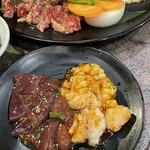 安樂亭 神栖店 - ちょい飲みセット　レバー　ホルモン