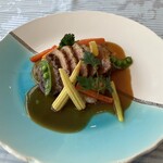 レストラン シーホース - マグレカナールのロティ　木の子のリゾット添え