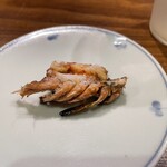 和食渡辺 - クルマエビのワタ部分の焼き物。オマケ的ですが美味！