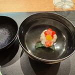 蓬左茶寮 - 燗のお酒と汁を一緒に飲むと美味しいそうで、そうでした