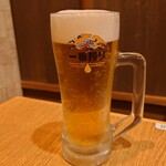 ラーメン華小屋 - 生ビール(中)　450円