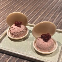 食幹 渋谷 - 白レバーの最中サンド〜ラズベリーソース〜1,100円