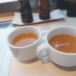 国産熟成焼肉 肉バル ドウラクコリーダ - ランチスープ付きです