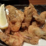 大山どり 炭火焼酒場 俺の店 - 川ｴﾋﾞ唐揚げ(…残した)