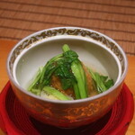 日本料理 幸庵 - 海老芋団子 フォアグラ包み セリの餡かけ