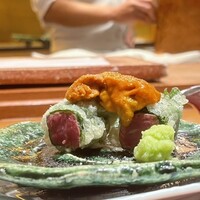天ぷら 大坂屋 草哲 - 北海道のA5和牛と根室のうに