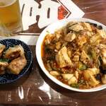 横浜 青葉餃子 - 焼餃子/キノコ入り麻婆やきそば