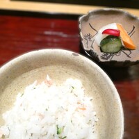 日本料理　かこみ - 蟹と蕪の土鍋ご飯　香の物