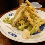 釜めし菜時記 さき亭 - ワカサギと春菊の天ぷら830円