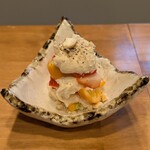 日々酒々 - 金柑といちごの白和え