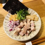 真鯛そば はなたば - まぜそば/具　※卵も付いてきます