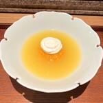 天麩羅 巽 - 蜜柑のデザート、ほうじ茶クリーム